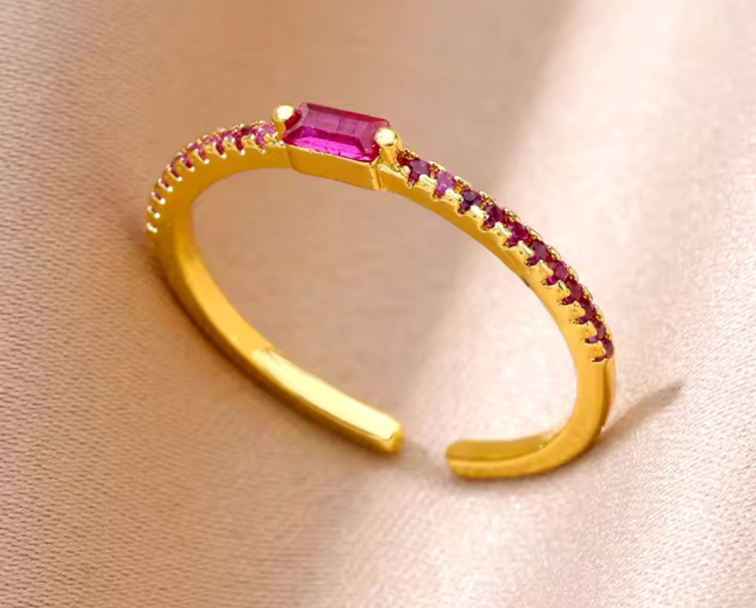 Gold Stainless Heart with B Ring.