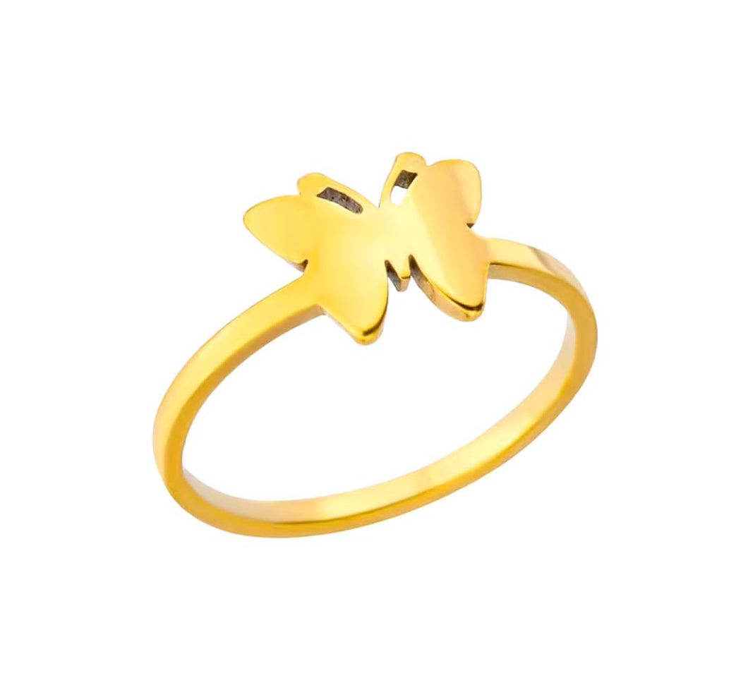 Gold Stainless Butterly Ring.