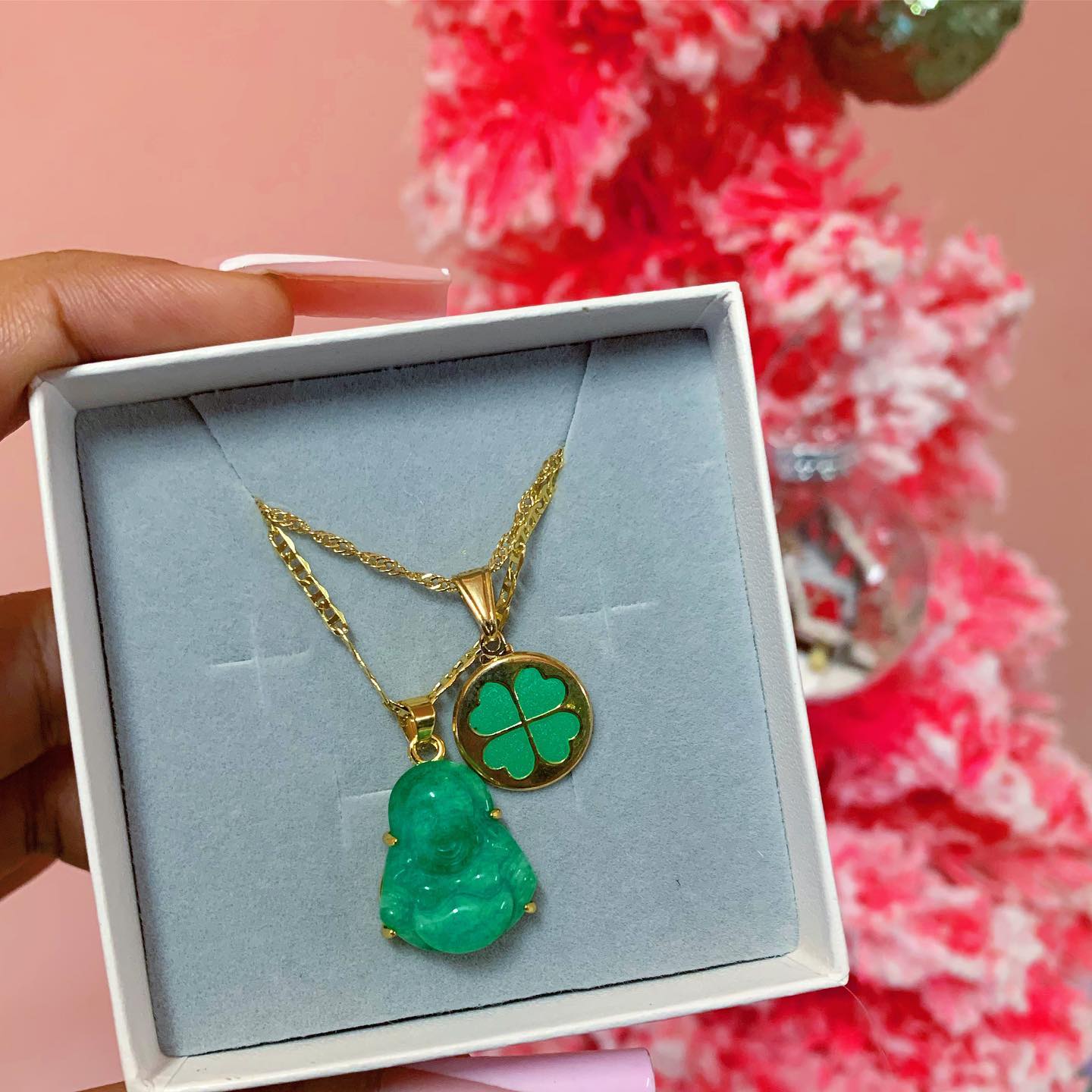 gold filled clover necklace