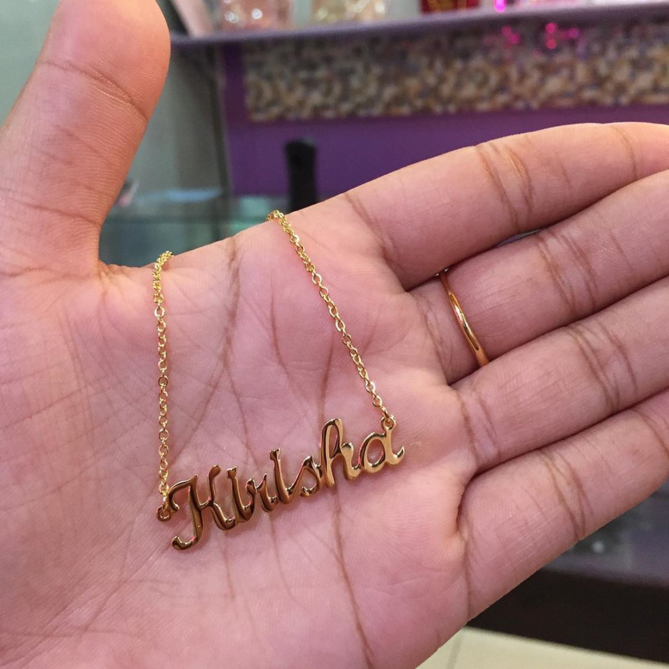 gold plated Classic name necklace