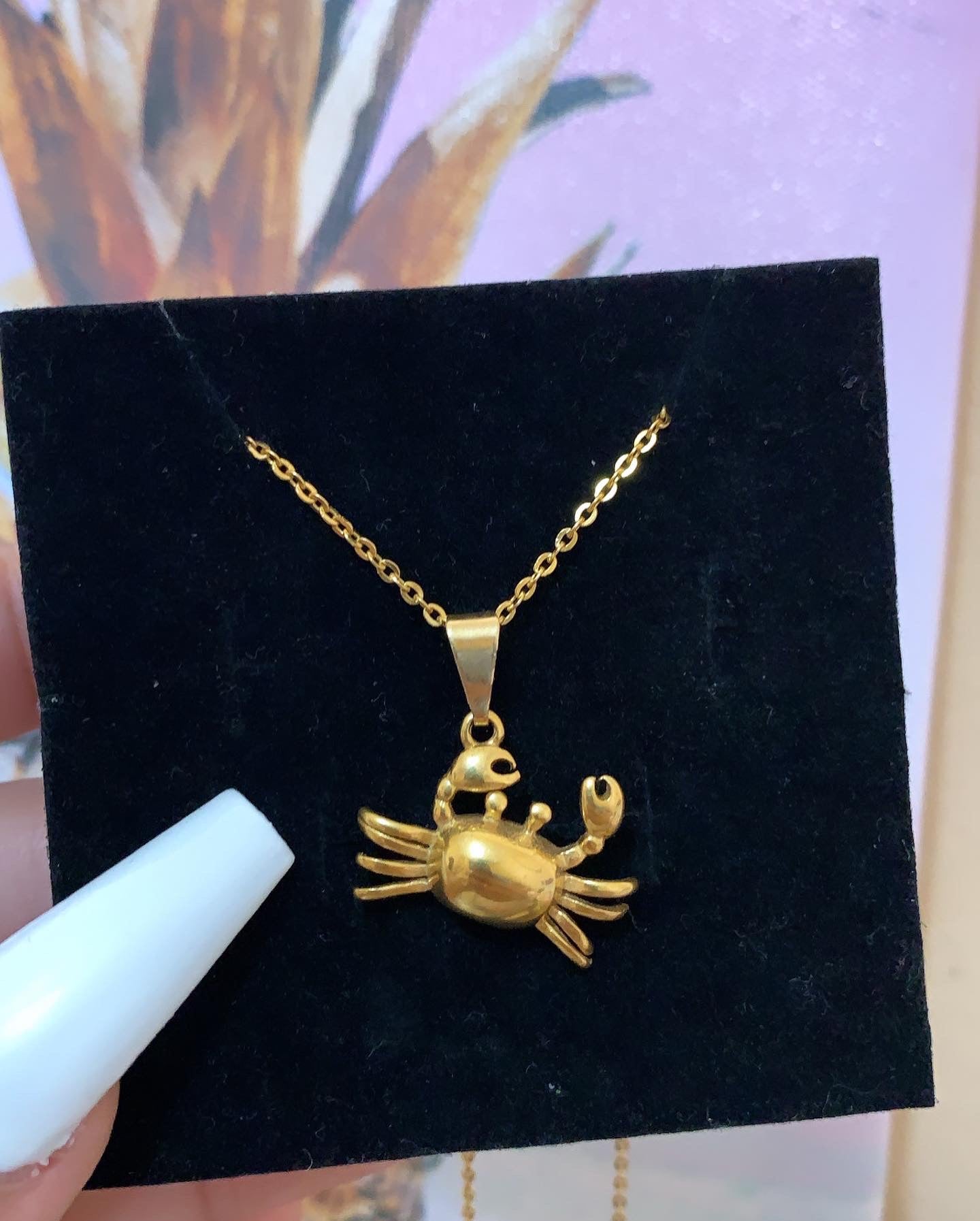 Gold filled crab necklace