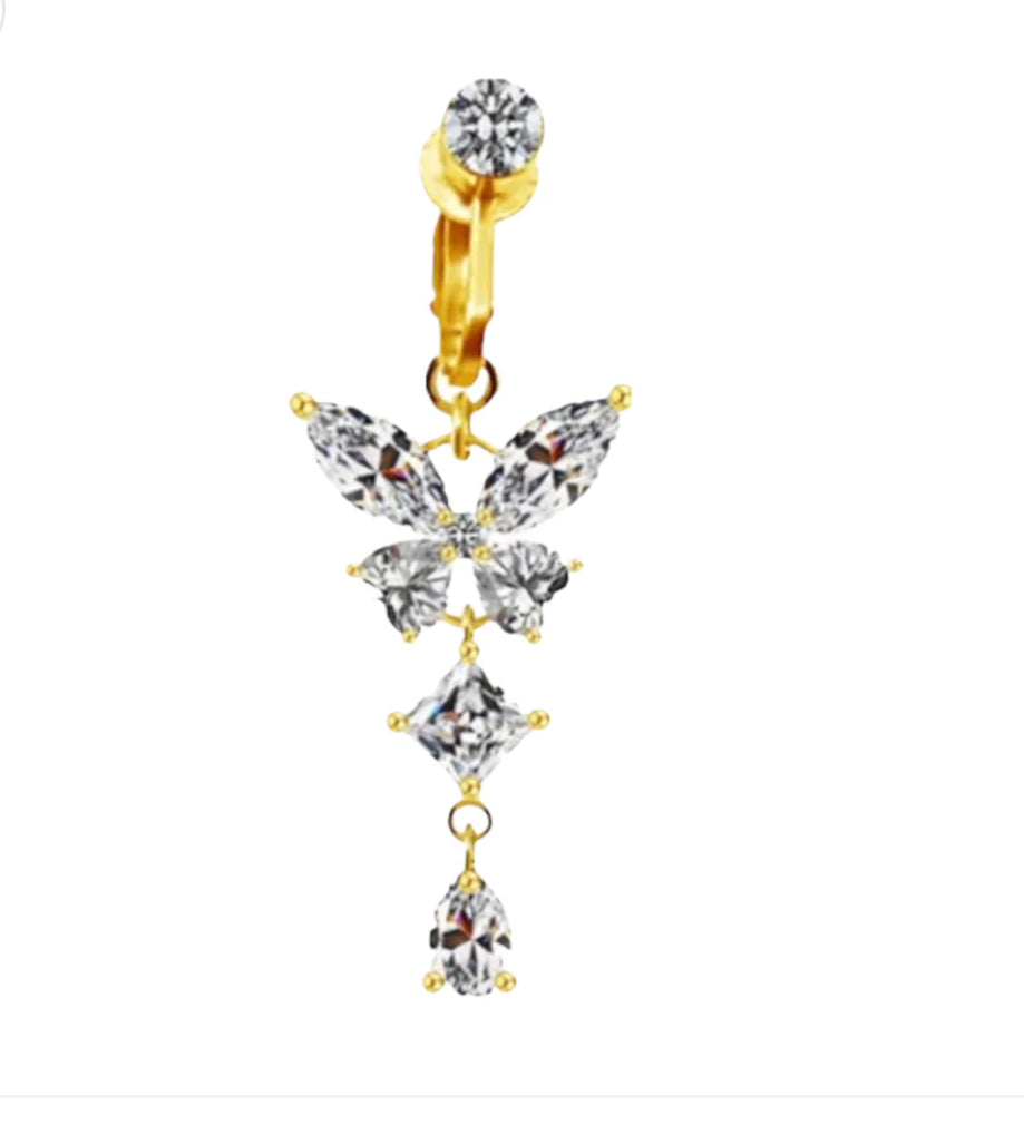 PRE ORDER fake  butterfly belly ring