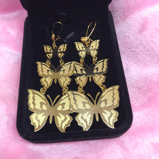 Butterfly hanging earrings