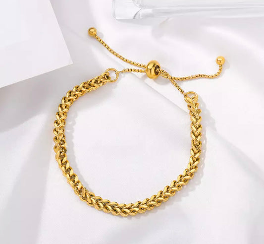 Thick plain gold plated bracelet