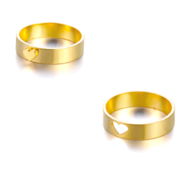 heart puzzle ring set